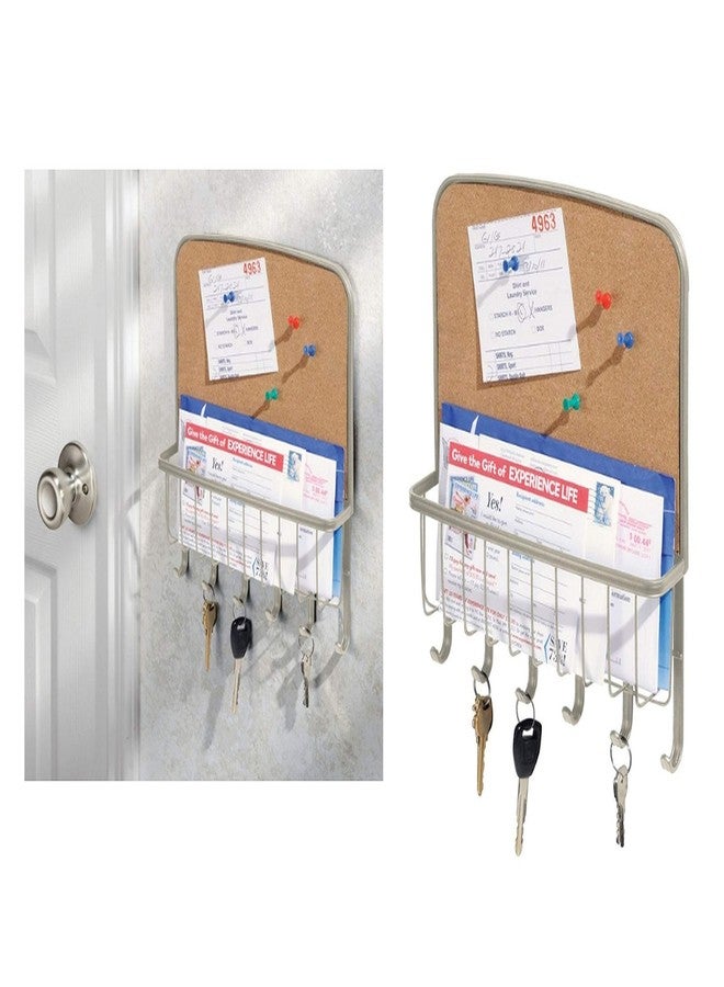 إنترديزاين لوحة فلين يورك ليرا من إنترديزاين، حامل بريد ومنظم مفاتيح - رف رسائل مثبت على الحائط وخطافات مفاتيح، ساتان - Image 1